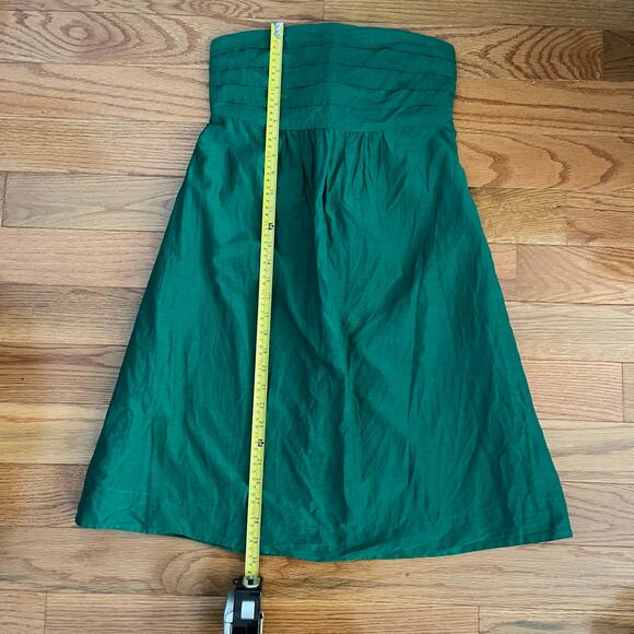 Banana Republic Factory Y2K Strapless Mini Dress Womens 2P Green Cotton Silk - Picture 8 of 8